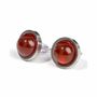 Bijoux - Boucles d'Oreilles Ronde en Acier Inoxydable Agate Rouge A stud 10mm - ARABESK