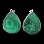 Jewelry - 925 Silver Malachite AA Pendant 2 pieces 25.14g - ARABESK
