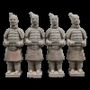 Sculptures, statuettes and miniatures - Antique Colorful Terracotta Warrior Statue 16cm X 4 pcs - ARABESK