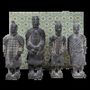 Sculptures, statuettes et miniatures - Coffret de 4 statues noires de Guerriers impériaux en terracotta 15cm - ARABESK