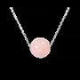 Bijoux - Collier Argent 925 Quartz Rose A Boule 12mm - ARABESK