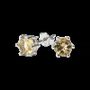 Jewelry - Round Solitaire Earrings 925 Silver Faceted Natural Citrine AA 5x5mm - ARABESK