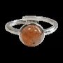 Bijoux - Bague Argent 925 Ajustable Ronde Pierre de Soleil AA 8mm - ARABESK