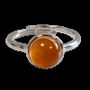 Jewelry - 925 Silver Ring Adjustable Round Carnelian A+ 8mm - ARABESK
