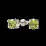 Bijoux - Boucles d'Oreilles Rondes Solitaire Argent 925 Péridot Facetté AA 5mm - ARABESK