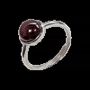 Bijoux - Bague Argent 925 Ajustable Ronde Grenat Rouge AA 8mm - ARABESK