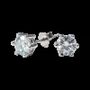 Bijoux - Boucles d'Oreilles Rondes Solitaire Argent 925 Moissanite Facettée AA 5mm - ARABESK