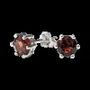 Bijoux - Boucles d'Oreilles Rondes Solitaire Argent 925 Grenat Rouge Facettée AA 5mm - ARABESK