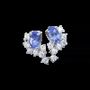 Jewelry - 925 Silver Oval Earrings Tanzanite and AA Rhinestones 3x5mm - ARABESK