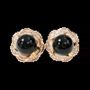 Jewelry - 925 Silver Round Earrings Blue Amber and AA 9mm Rhinestones - ARABESK