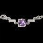 Jewelry - 925 Silver Necklace Amethyst and Faceted Rhinestones AA 5mm - ARABESK