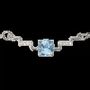 Bijoux - Collier Argent 925 Topaze Bleue et Strass Facetée AA 5mm - ARABESK