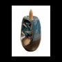 Senteurs - Porte Encens Backflow Céramique Marron et Bleu Cascade de Feuilles 13cm - ARABESK