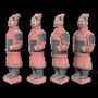 Sculptures, statuettes and miniatures - Antique Colorful Statue Warriors with Armor in Terracotta 15cm x 4 pcs - ARABESK
