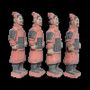 Sculptures, statuettes and miniatures - Antique Colorful Statue Warriors with Armor in Terracotta 15cm x 4 pcs - ARABESK