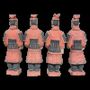 Sculptures, statuettes and miniatures - Antique Colorful Statue Warriors with Armor in Terracotta 15cm x 4 pcs - ARABESK