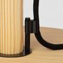 Lampes de table - CLASICA lampe à poser en bois de pin mélis finition naturelle ou noire - LUXCAMBRA