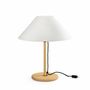 Lampes de table - CLASICA lampe à poser en bois de pin mélis finition naturelle ou noire - LUXCAMBRA