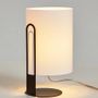 Table lamps - CLIPAM table lamp in black with cotton lampshades - LUXCAMBRA