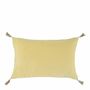 Coussins textile - Housse de coussin MATTEO velours de coton jaune pastel 40x60 - BLANC D'IVOIRE