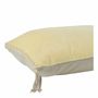 Coussins textile - Housse de coussin MATTEO velours de coton jaune pastel 40x60 - BLANC D'IVOIRE