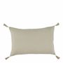 Coussins textile - Housse de coussin MATTEO velours de coton jaune pastel 40x60 - BLANC D'IVOIRE