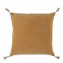 Coussins textile - Housse de coussin MATTEO velours de coton abricot 50x50 - BLANC D'IVOIRE