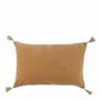 Coussins textile - Housse de coussin MATTEO velours de coton abricot 40x60 - BLANC D'IVOIRE