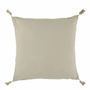 Coussins textile - Housse de coussin MATTEO velours de coton jaune pastel 50x50 - BLANC D'IVOIRE