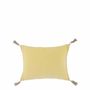Fabric cushions - MATTEO pastel yellow cotton velvet cushion cover 30x40 - BLANC D'IVOIRE