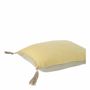 Fabric cushions - MATTEO pastel yellow cotton velvet cushion cover 30x40 - BLANC D'IVOIRE