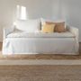 Fabric cushions - MATTEO pastel yellow cotton velvet cushion cover 30x40 - BLANC D'IVOIRE