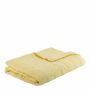 Linge de lit - Couvre-lit CHLOE lin lavé jaune pastel 180x230 - BLANC D'IVOIRE