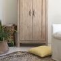 Coussins textile - Housse de coussin CHLOE lin lavé jaune pastel 50x50 - BLANC D'IVOIRE