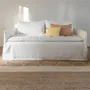 Coussins textile - Housse de coussin CHLOE lin lavé abricot 60x40 - BLANC D'IVOIRE