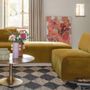 Ottomans - LOU saffron velvet pouf for LOU sofa 130x92x41 - BLANC D'IVOIRE