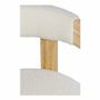 Fauteuils - Fauteuil ARSÈNE tissu bouclette crème hévéa finition bois blond 60x66x66 - BLANC D'IVOIRE
