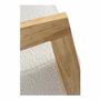 Fauteuils - Fauteuil ARSÈNE tissu bouclette crème hévéa finition bois blond 60x66x66 - BLANC D'IVOIRE
