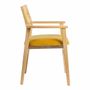 Chairs - PALOMA chair saffron velvet ash blond wood finish 60.5x54x87 - BLANC D'IVOIRE