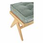 Benches - MENA bench verdigris velvet rubberwood blond wood finish 150x45x50 - BLANC D'IVOIRE