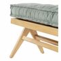 Benches - MENA bench verdigris velvet rubberwood blond wood finish 150x45x50 - BLANC D'IVOIRE