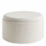 Poufs - Set 2 poufs RILA tissu bouclette crème dia 62x36,5 et 50x29 - BLANC D'IVOIRE