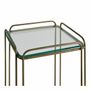 Consoles - Sellette ANATOLE verre et métal finition laiton doré 26x26x70 - BLANC D'IVOIRE