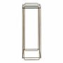 Console table - ANATOLE glass and metal stand with golden brass finish 31.5x31.5x90 - BLANC D'IVOIRE