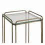 Console table - ANATOLE glass and metal stand with golden brass finish 31.5x31.5x90 - BLANC D'IVOIRE