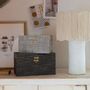 Lampes à poser - Lampe LEO papier mâché et AJ cylindrique jute blanche dia 32,5x46 - BLANC D'IVOIRE