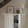 Lampes à poser - Lampe LEO papier mâché et AJ cylindrique jute blanche dia 32,5x46 - BLANC D'IVOIRE