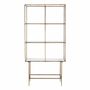 Bookshelves - ANATOLE bookcase glass and metal with golden brass finish 100x40x200 - BLANC D'IVOIRE