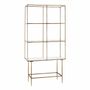 Bookshelves - ANATOLE bookcase glass and metal with golden brass finish 100x40x200 - BLANC D'IVOIRE