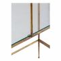 Bookshelves - ANATOLE bookcase glass and metal with golden brass finish 100x40x200 - BLANC D'IVOIRE